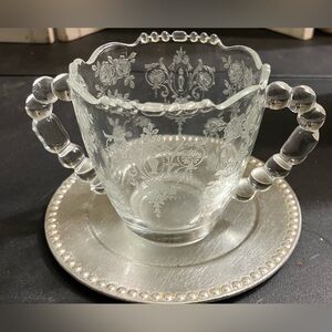 Vintage TIFFIN-FRANCISCAN June Night Etched Open Sugar Bowl